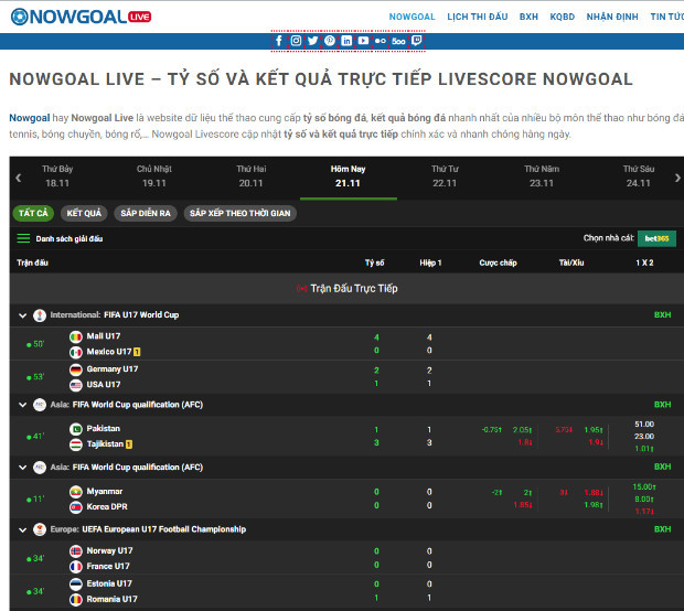 Live Score Nowgoal Live Score Nowgoal
